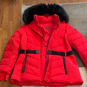 Michael Kors Red Jacket with Black Accents